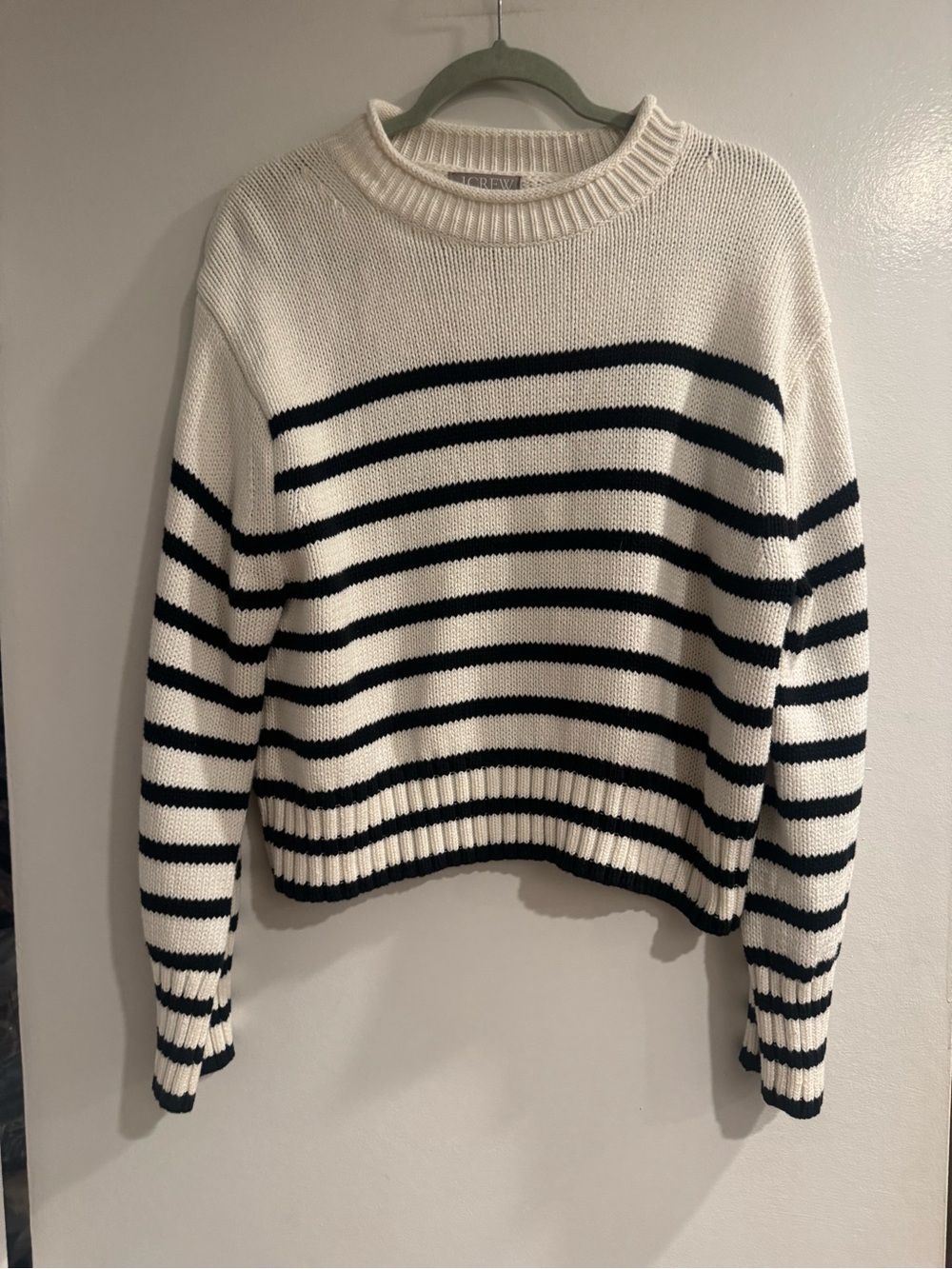 J.Crew Cream & Black Striped Rollneck Sweater – Women’s Medium